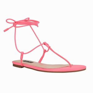 Nine West Tella Ankle Wrap Platte Sandalen Roze Nederland | PLY-356098